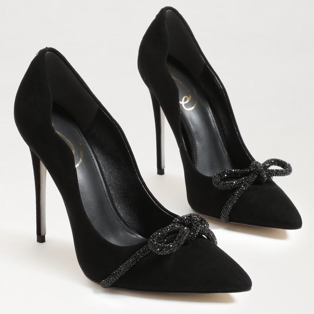 Sam Edelman Deela Pointed Toe Heel Black Suede - 8.5